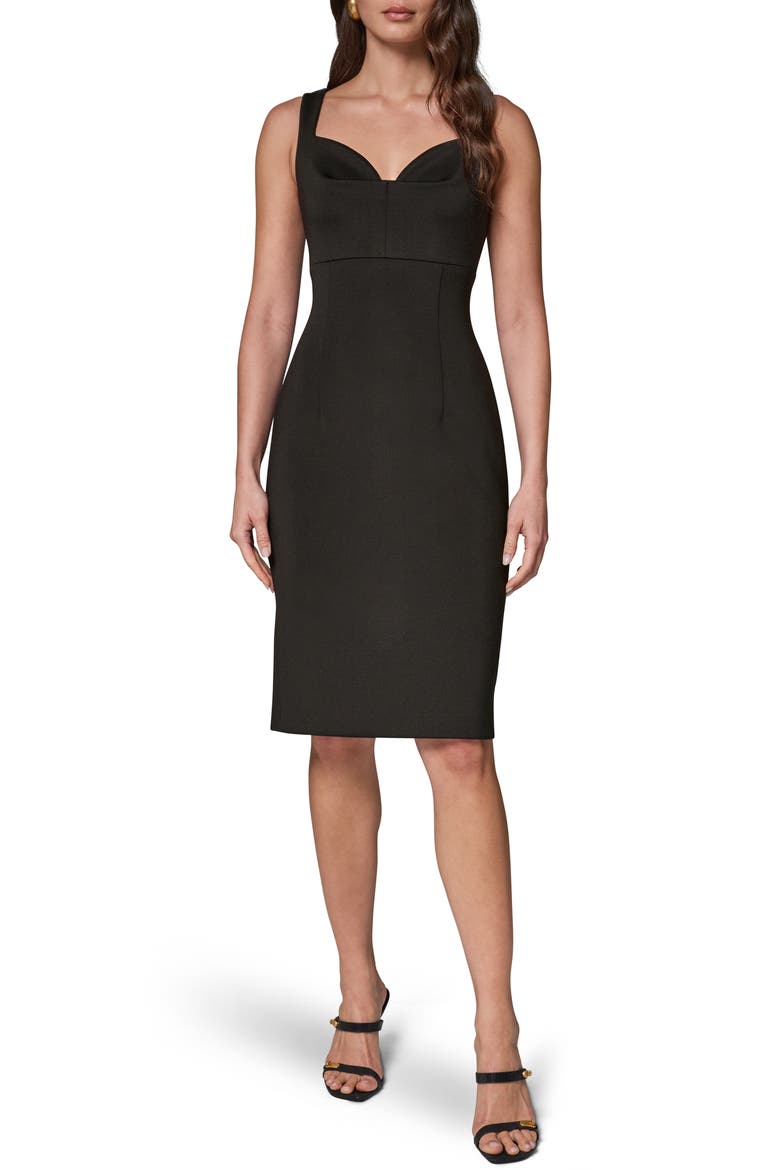 Sweetheart Neck Sheath Dress, Main, color, BLACK
