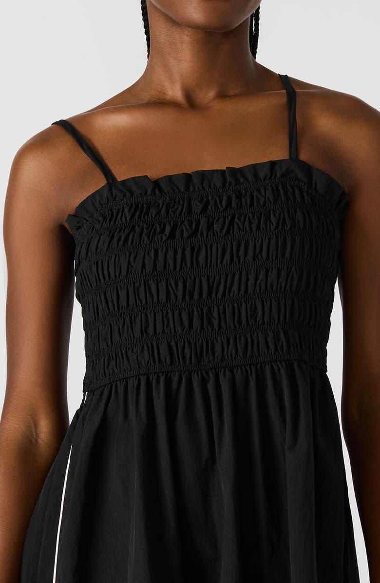 Steve Madden Kit Smocked Flare Maxi Dress, Alternate, color, Black/ White