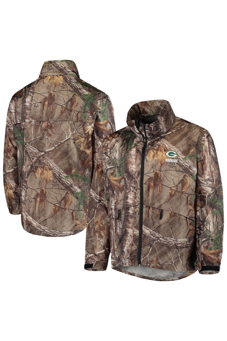 Men's Dunbrooke Realtree Camo Green Bay Packers Circle Sportsman Waterproof Packable Full-Zip Jacket, Main, color, Realtree Camo
