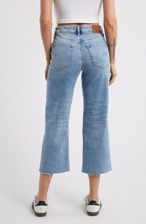 Shop Hidden Jeans Ripped Raw Hem Cropped Wide Leg Jeans In Med Wash