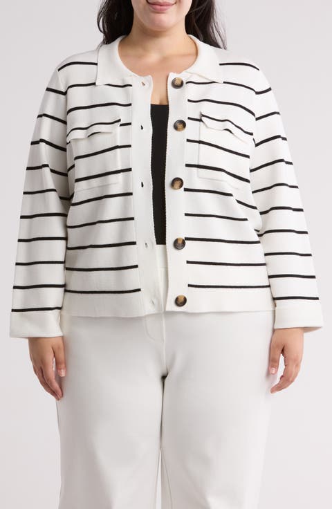 Crop Sweater Jacket (Plus)