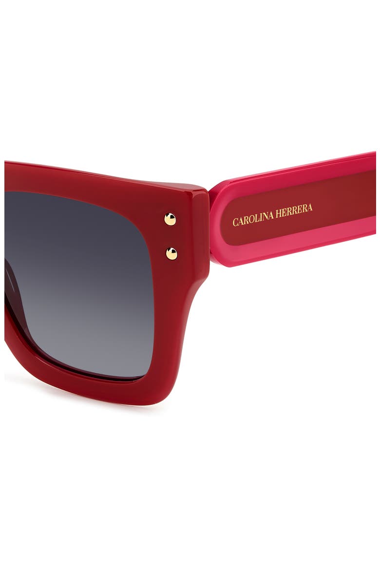 51mm Gradient Square Sunglasses, Alternate, color, RED/ DARK GREY SF