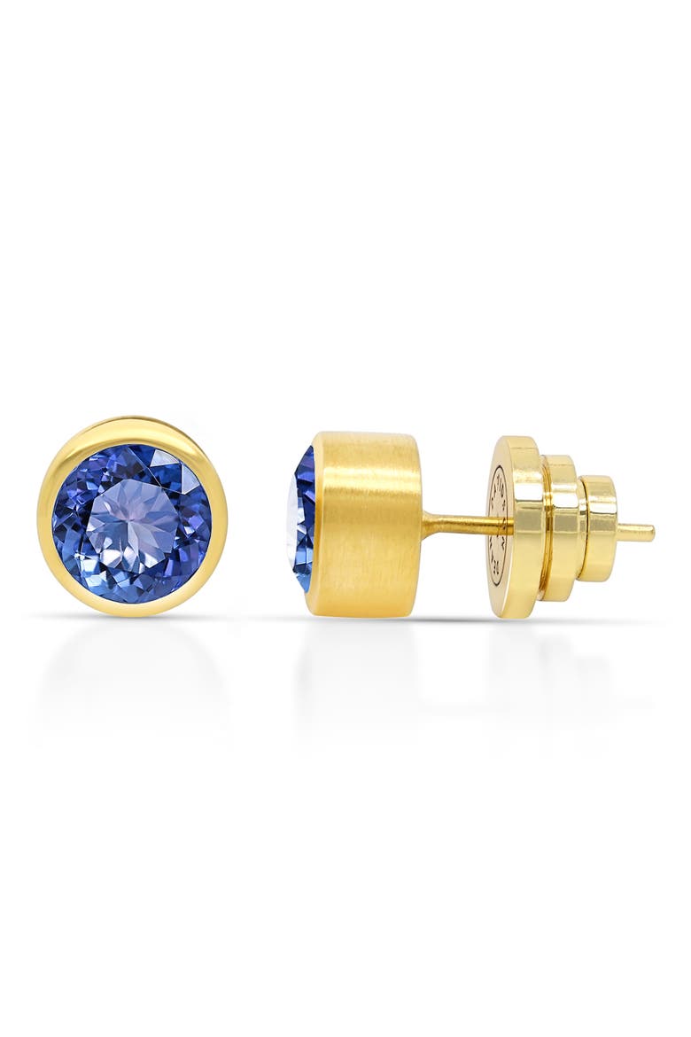 Signature Midi Knockout Stud Earrings, Main, color, TANZANITE