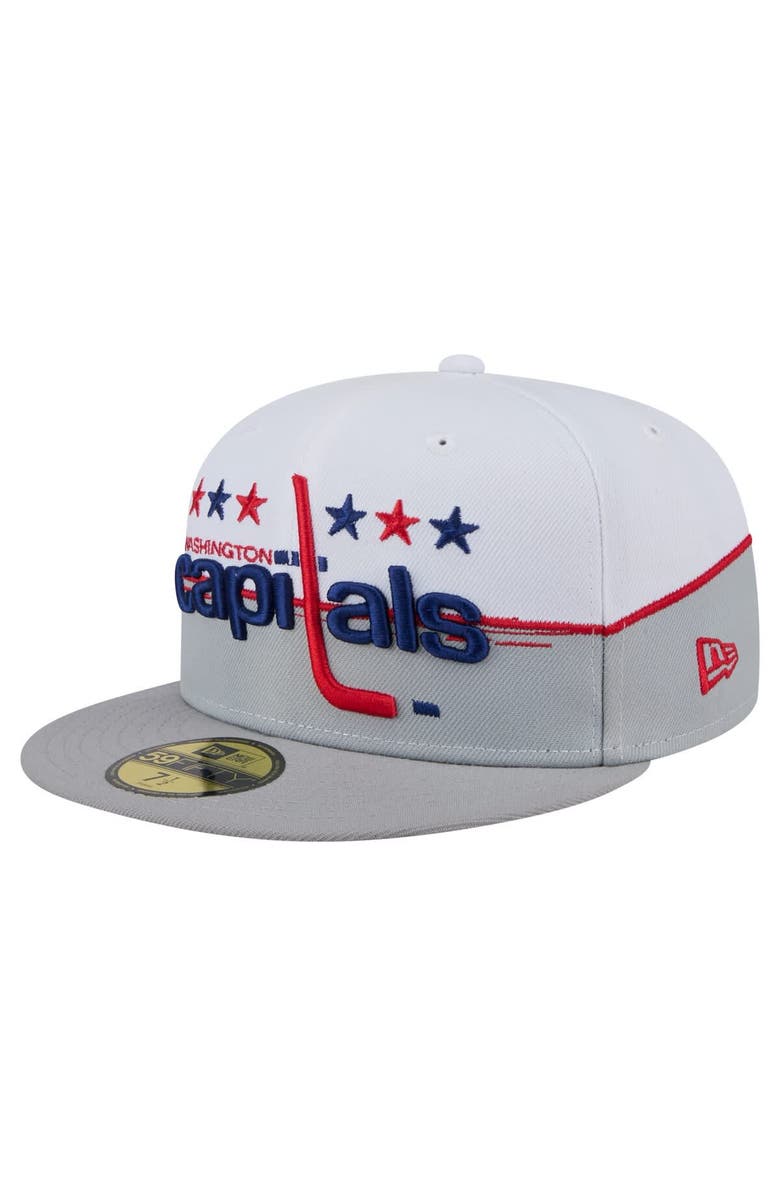New Era Men's New Era Gray/White Washington Capitals Vintage Color Dip 59FIFTY Fitted Hat, Main, color, Gray