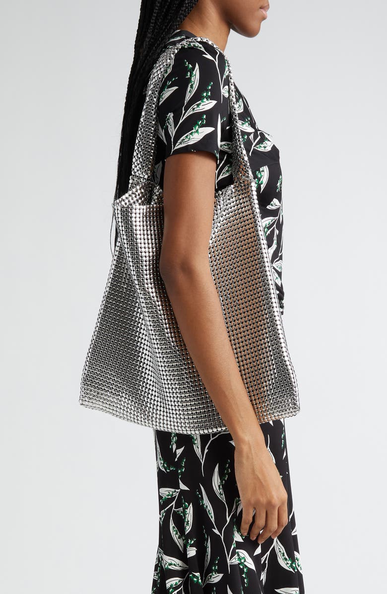 Rabanne Pixel Chain Mesh Tote, Alternate, color,