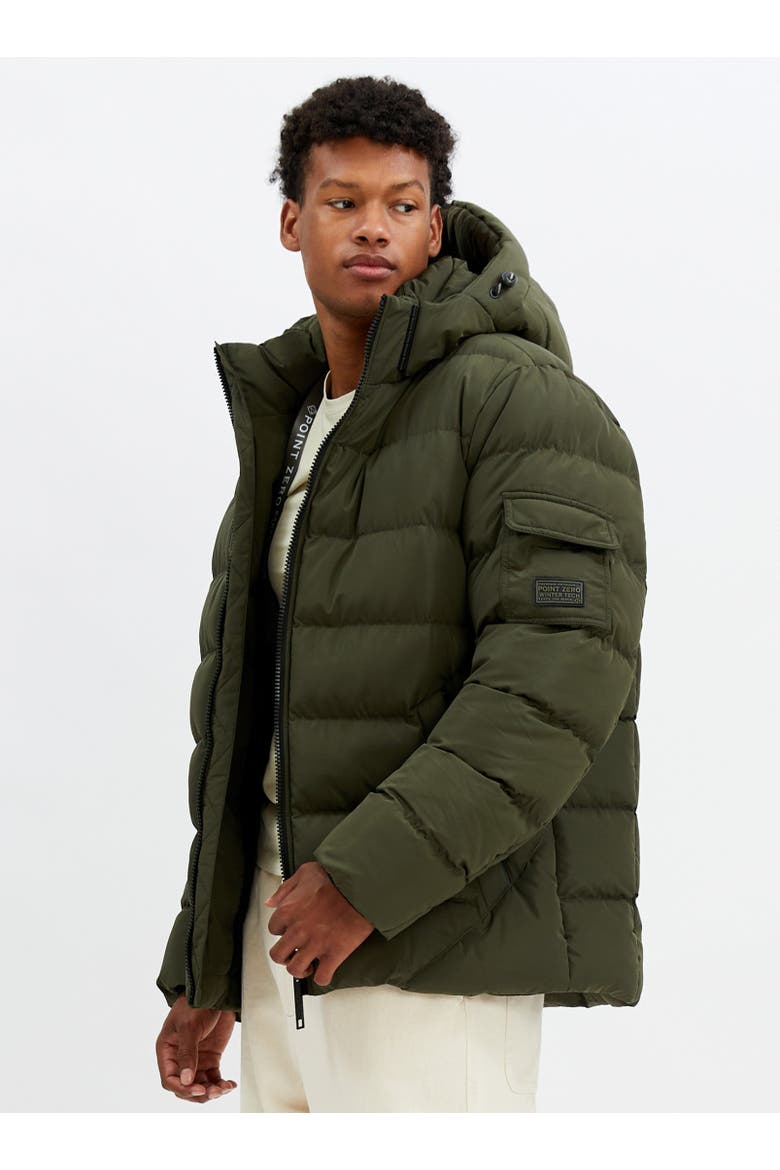 QUILTED PUFFER JACKET, Alternate, color, Leek