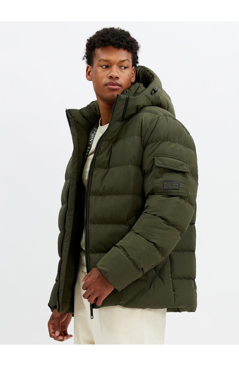 Point Zero QUILTED PUFFER JACKET, Alternate, color, Leek