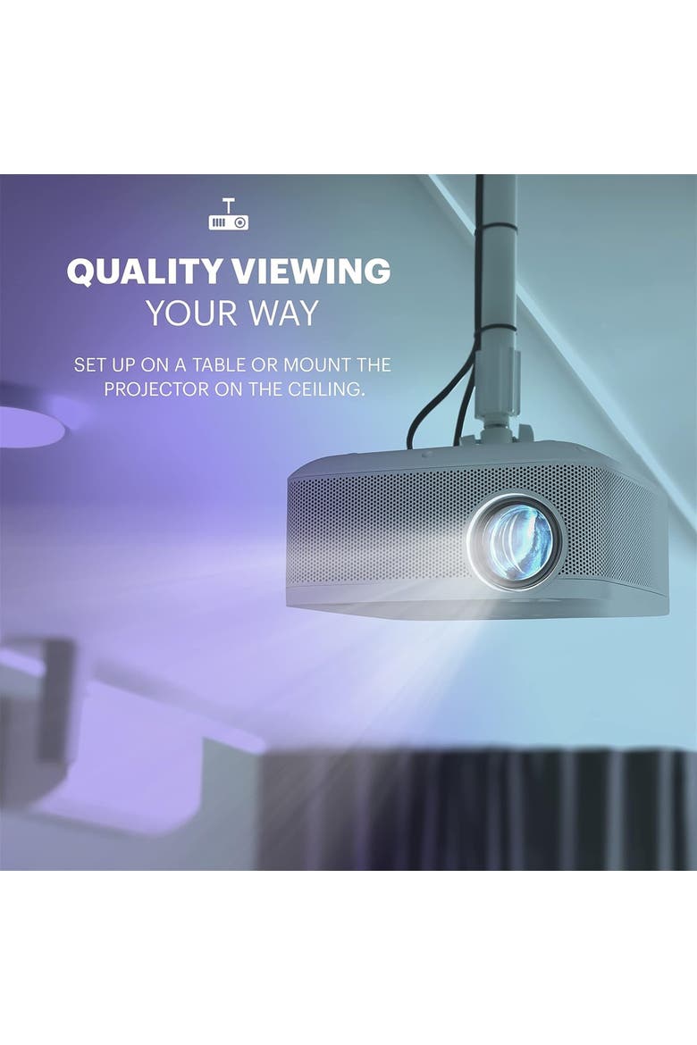 FLIK X10 Multimedia Home Projector, 1080p Portable Projector with Remote Control, Alternate, color, White
