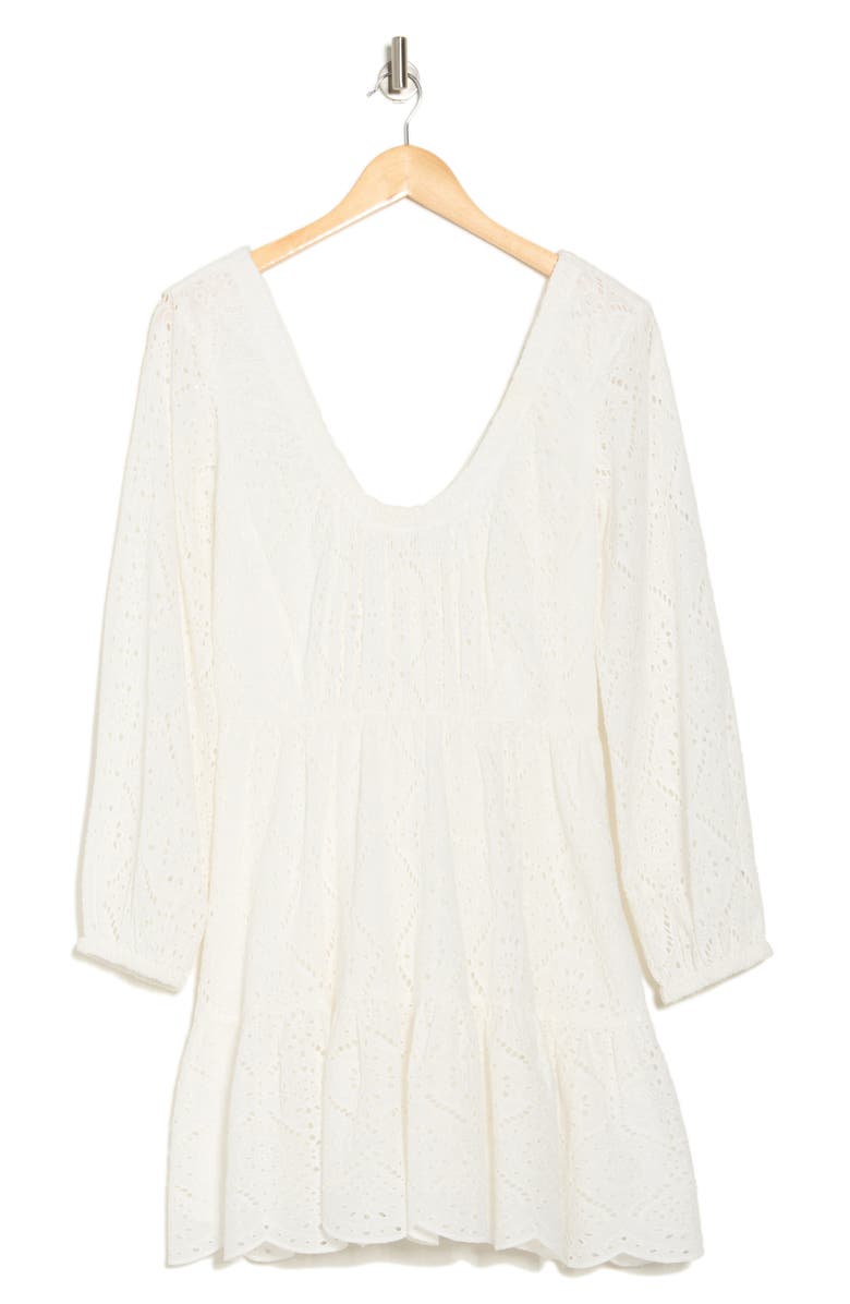 Veronica Beard Calibra Long Sleeve Dress, Alternate, color, White