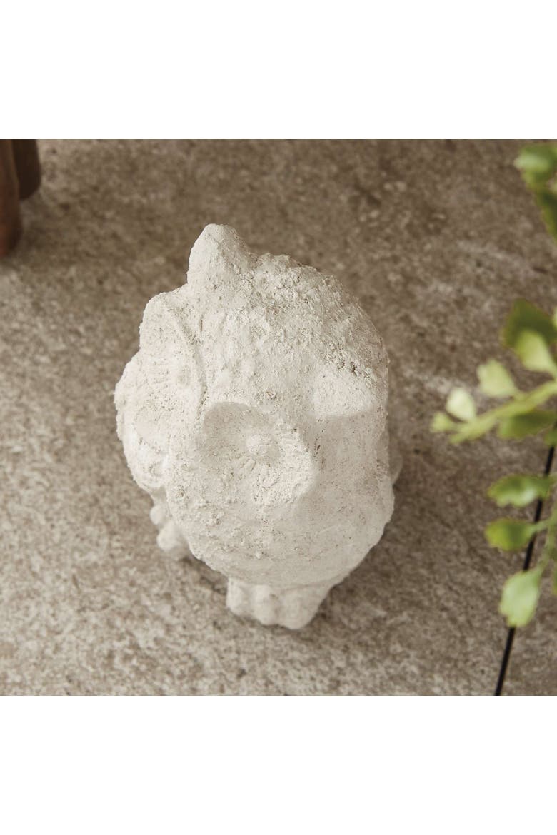 Weathered Garden Owl, Alternate, color, White