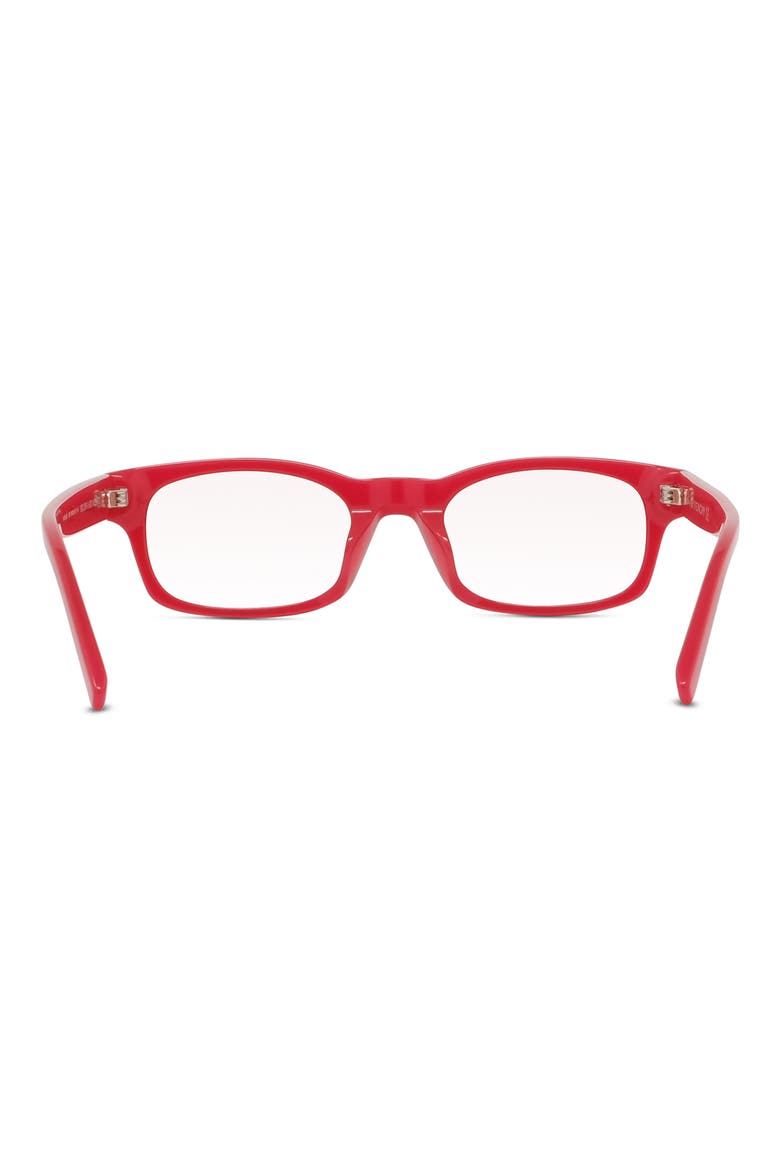 49mm Blue Rectangular Blue Light Blocking Glasses, Alternate, color, SHINY RED