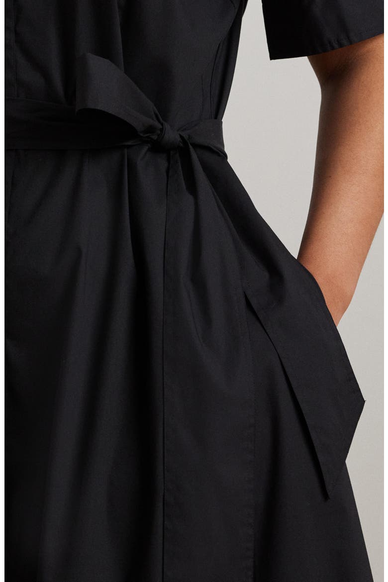Belted Cotton Blend Shirtdress, Alternate, color, POLO BLACK