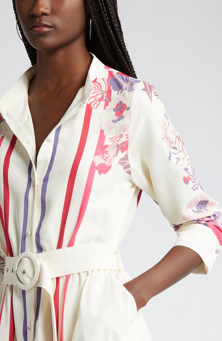 CIEBON Suzette Mixed Print Mini Shirtdress, Alternate, color, Pink Multi