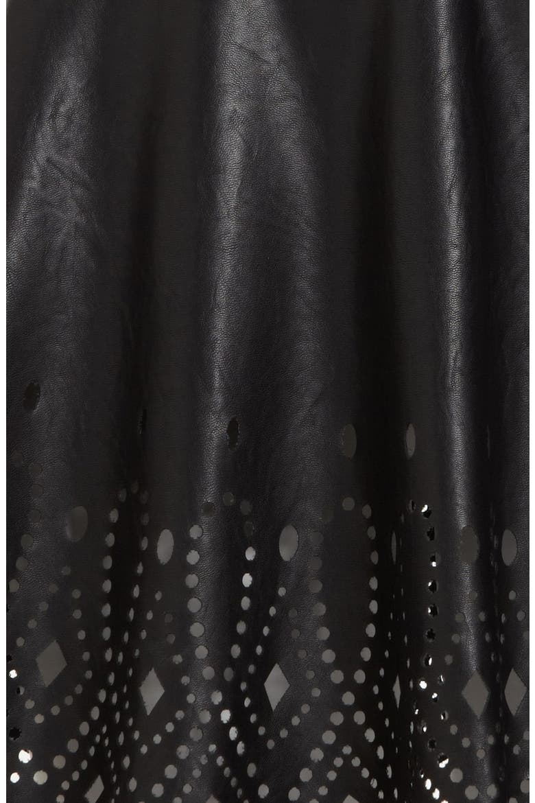 ASTR Cutout Faux Leather Skirt, Alternate, color, BLACK