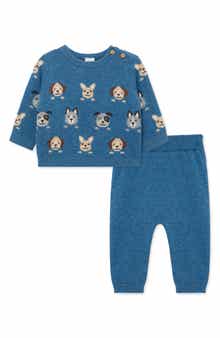 Little Me Puppy Paws Cotton Sweatshirt & Sweatpants Set