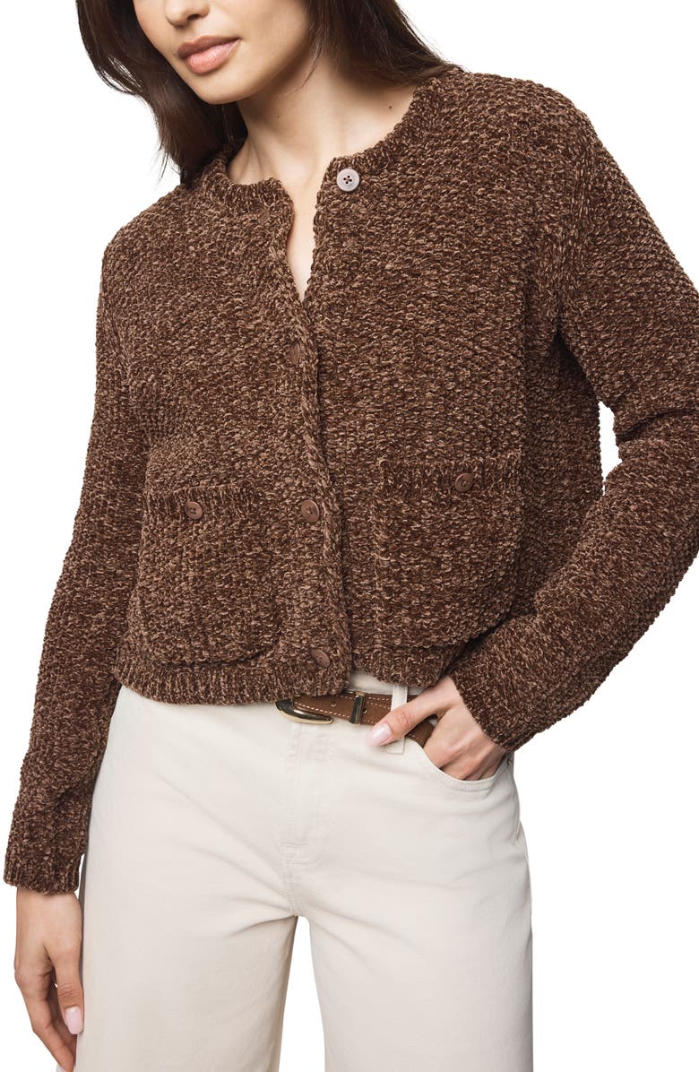 Splendid Andrea Crop Cardigan, Main, color, Cedar Brown