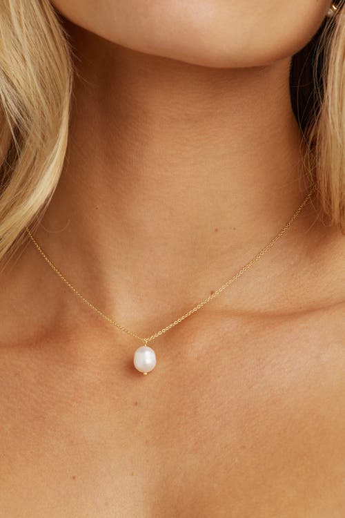 Untamed Petals Lexi Freshwater Pearl Pendant In Gold