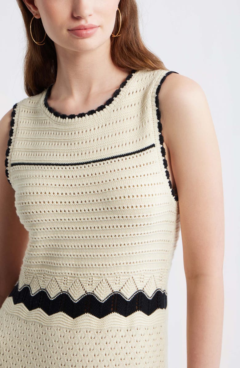 Treasure & Bond Pointelle Midi Sweater Dress, Alternate, color, Ivory Dove