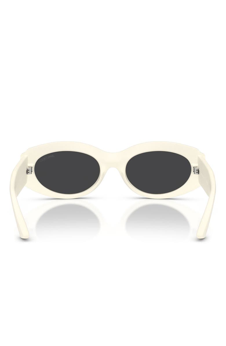 Jimmy Choo 54mm Oval Sunglasses, Alternate, color, Opaline Latte / Grey / Silver