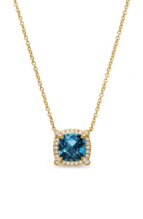 Petite Chatelaine® Pavé Bezel Pendant Necklace in 18k Gold
