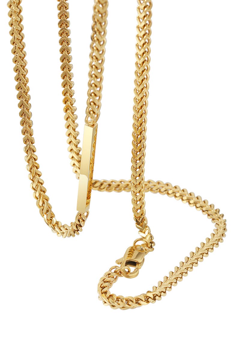 Men's Bar Detail Franco Chain Necklace, Alternate, color, GOLD
