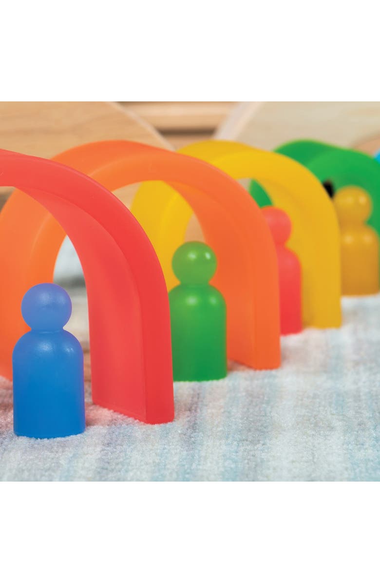 Kaplan Early Learning Company Discovery Stackers - Rainbow Tall Arch - 5 Pieces, Alternate, color, Rainbow