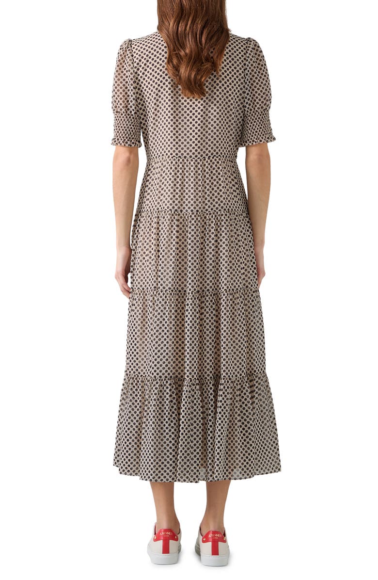 LK Bennett Coco Tie Neck Maxi Dress, Alternate, color, Black Multi