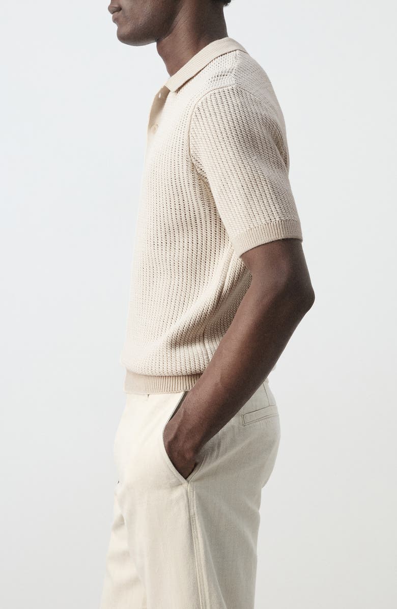 MANGO Textured Knit Polo, Alternate, color, 
