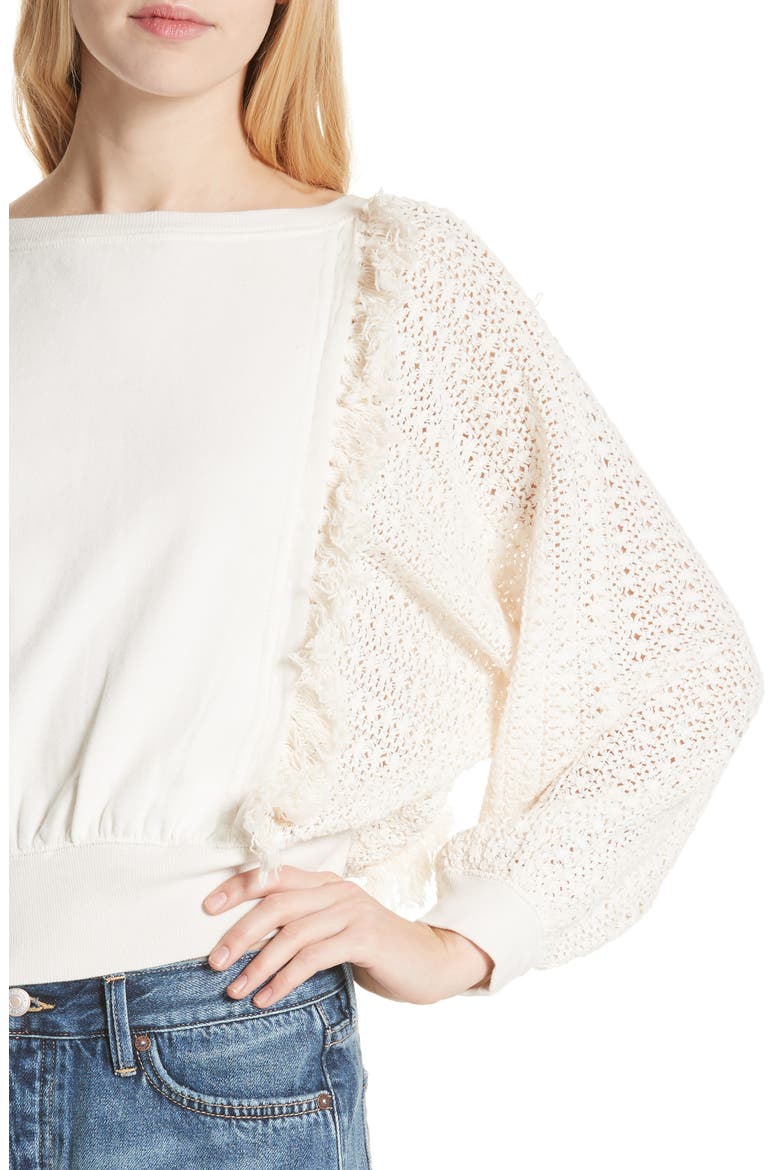 Faff Fringe Sweater, Alternate, color, IVORY