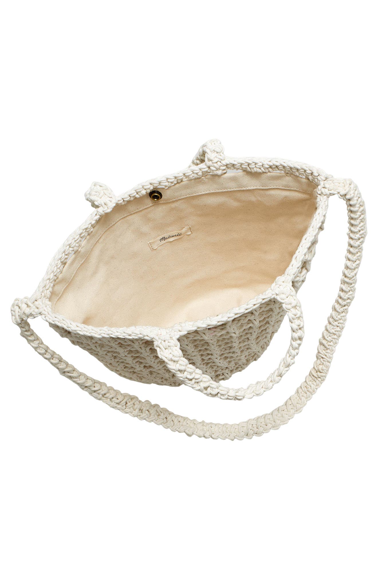The Crocheted Shoulder Bag, Alternate, color, ANTIQUE CREAM