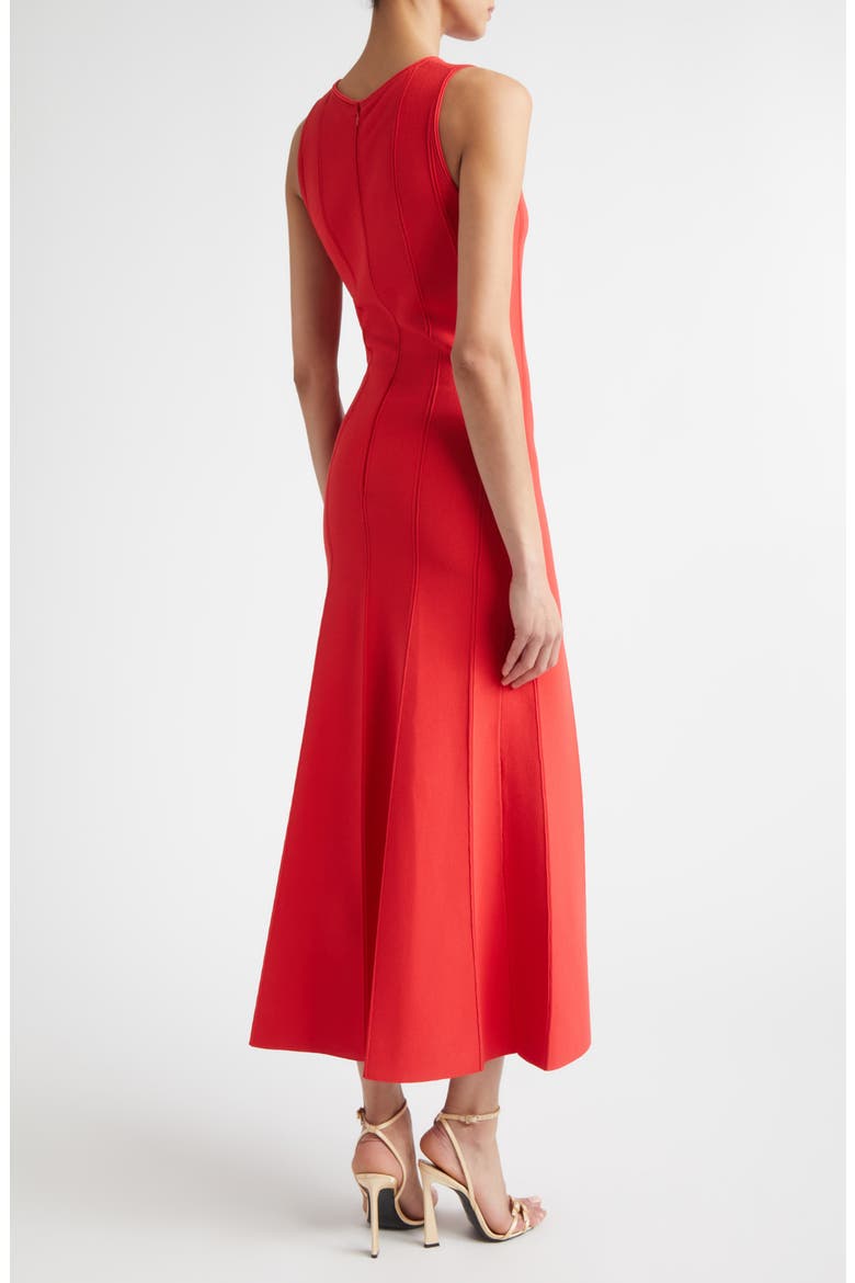 Odette Valley Knit Midi Dress, Alternate, color, BRIGHT DEEP CORAL