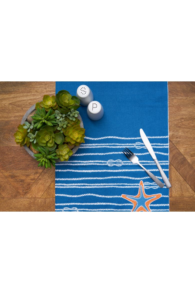 Starfish Rope Table Runner 14" x 72", Alternate, color, Blue