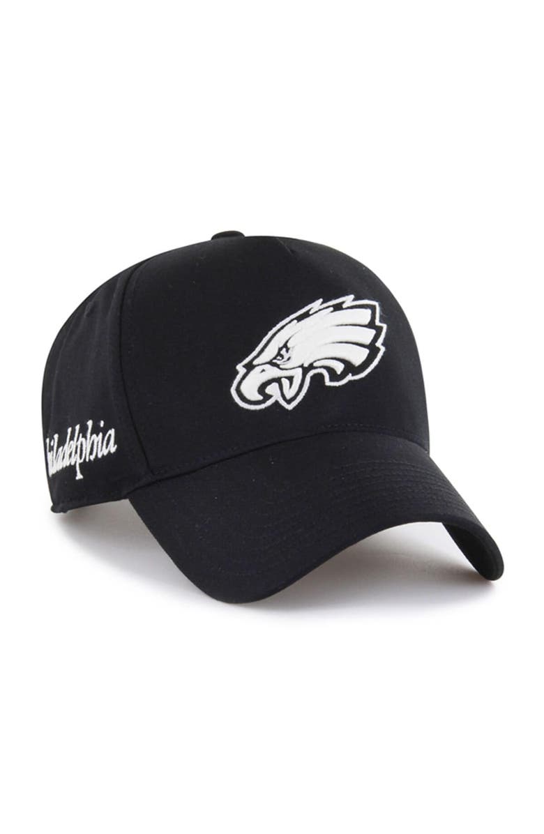 '47 Men's '47 Black Philadelphia Eagles Foundation Offside Adjustable Hat, Main, color,