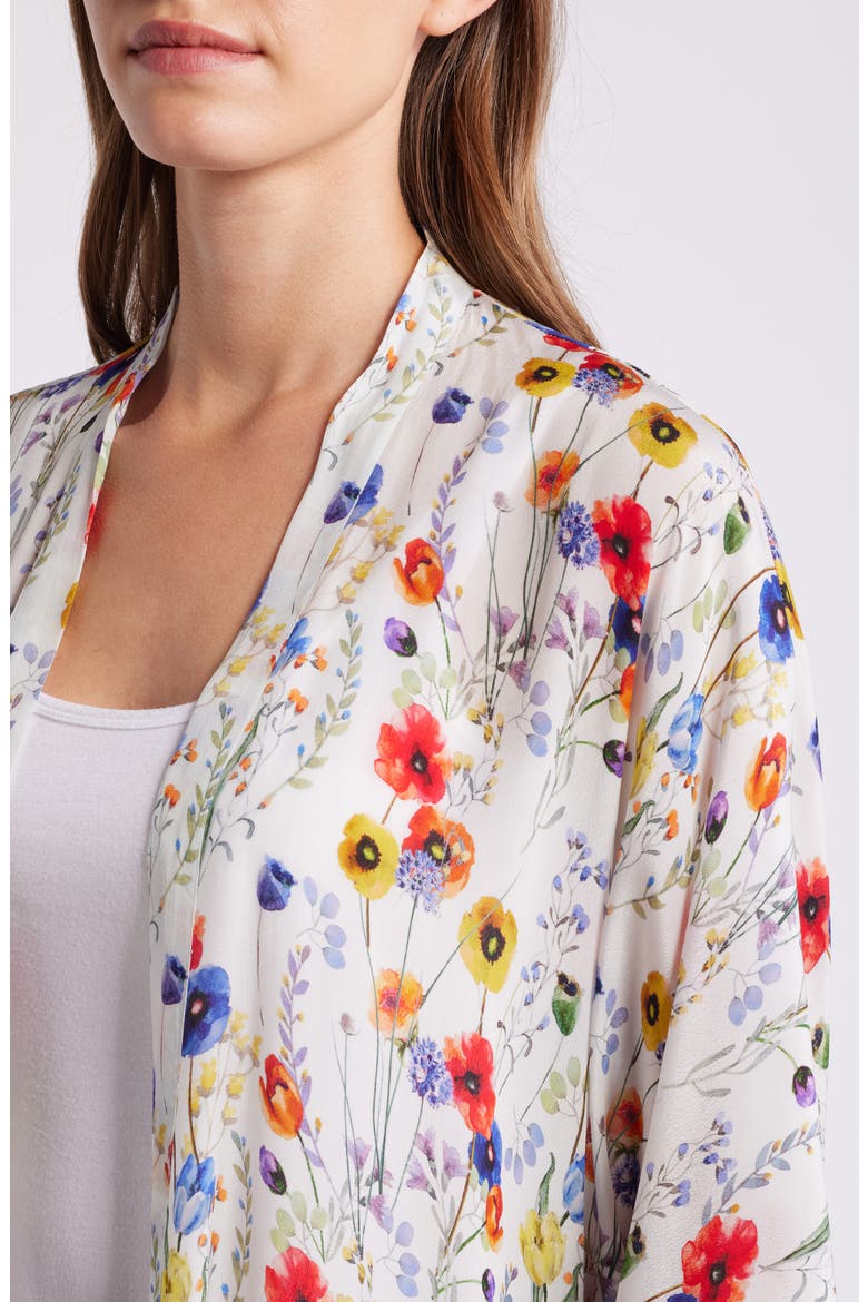 Floral Open Front Jacket, Alternate, color, WHITE MULTI