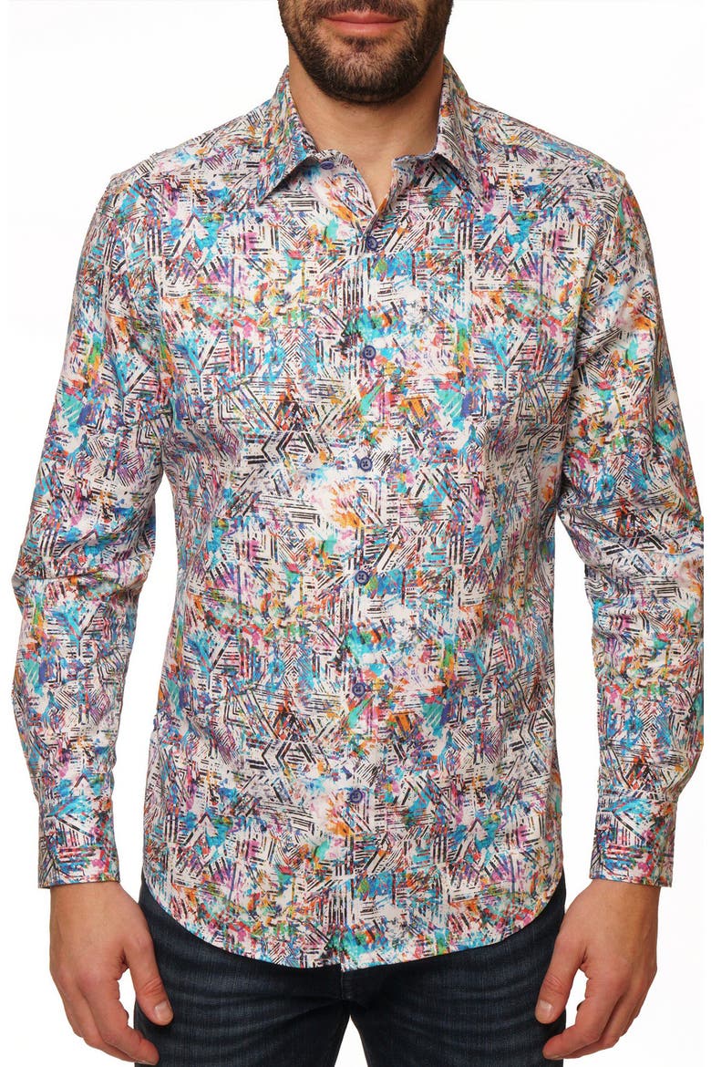 Salton Long Sleeve Cotton Button-Up Shirt, Main, color, BLUE MULTI