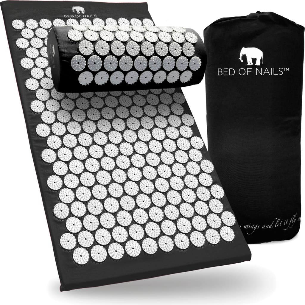 Bed Of Nails Bon Original Acupressure Mat And Pillow Set In Black