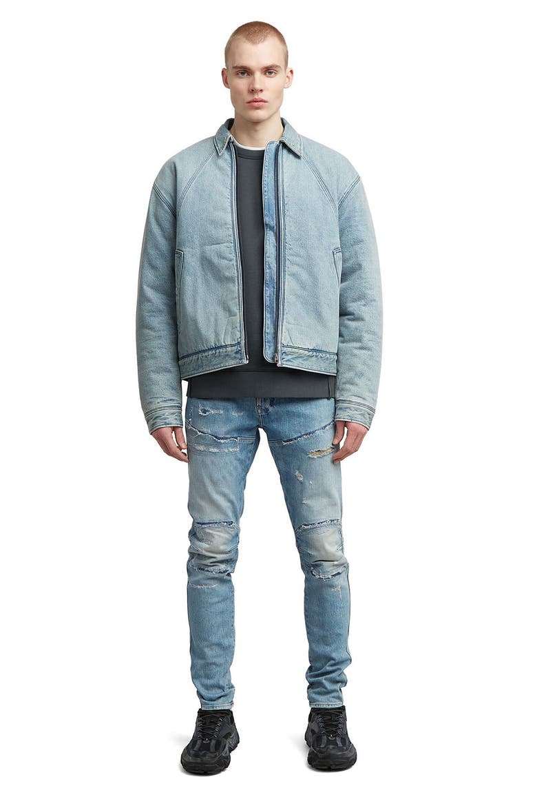 5620 3D Ripped Slim Fit Jeans, Alternate, color, VINTAGE RAINSTORM RESTORED