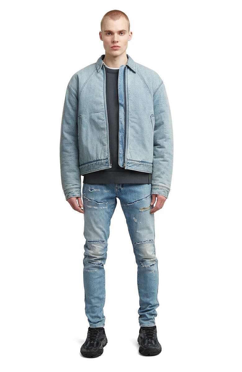 G-STAR 5620 3D Ripped Slim Fit Jeans, Alternate, color, Vintage Rainstorm Restored