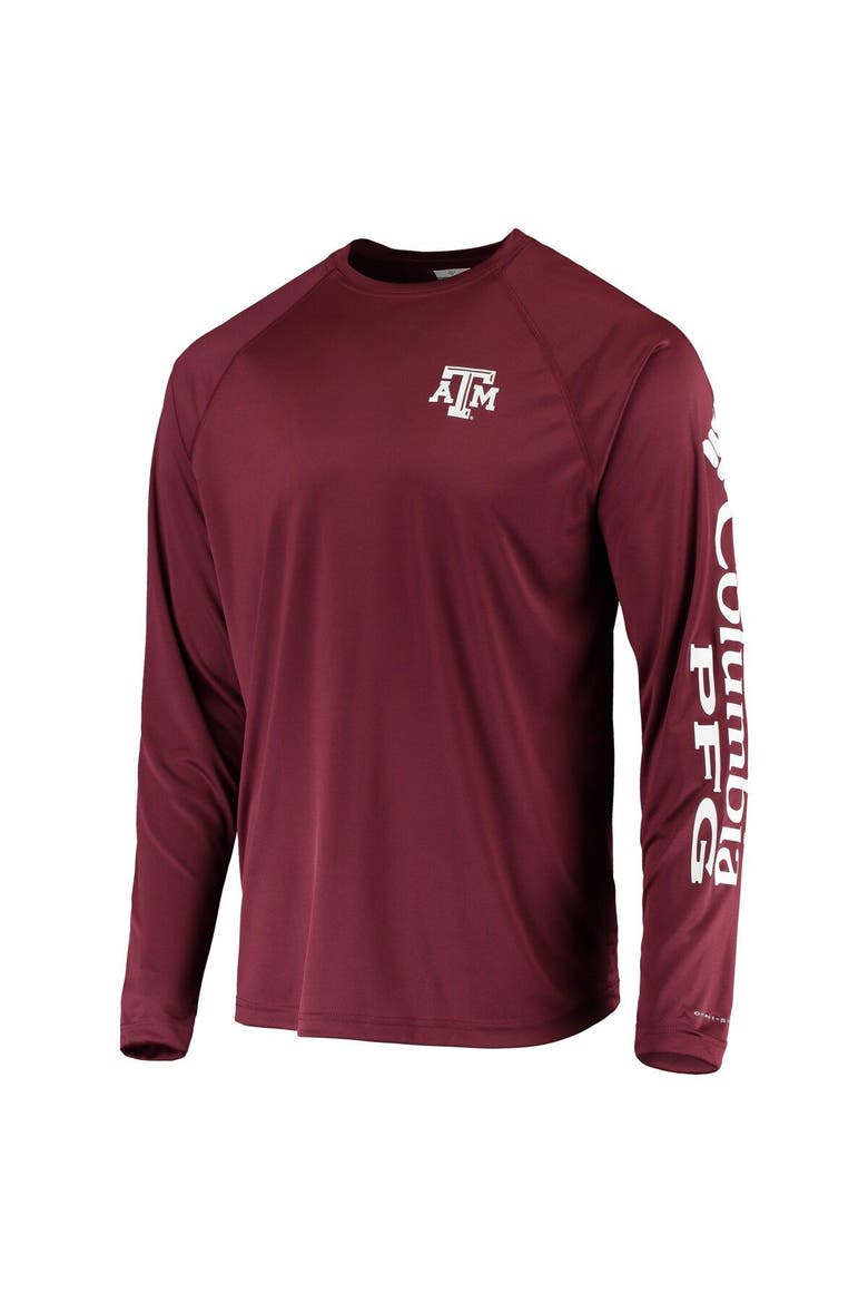 Men's Columbia Maroon Texas A&M Aggies Terminal Tackle Omni-Shade Raglan Long Sleeve T-Shirt, Alternate, color, Maroon