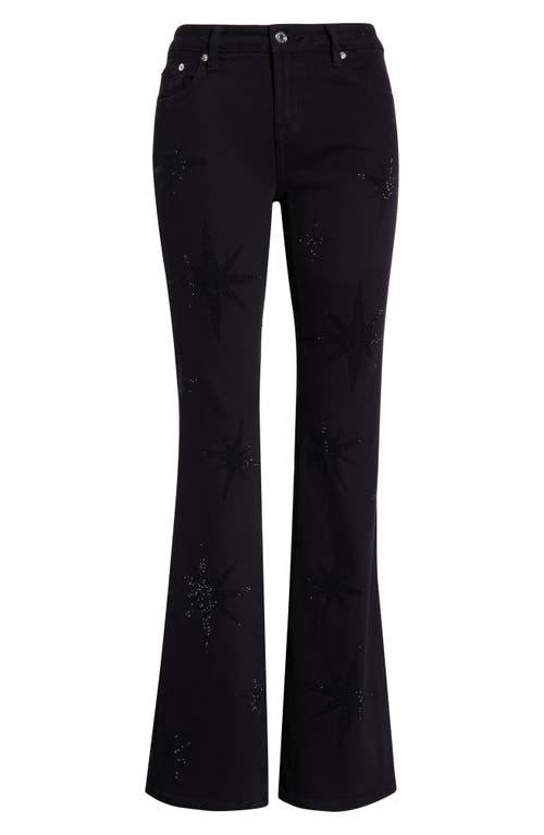 Pacsun Vanya Glitter Star Detail Bootcut Jeans In Black