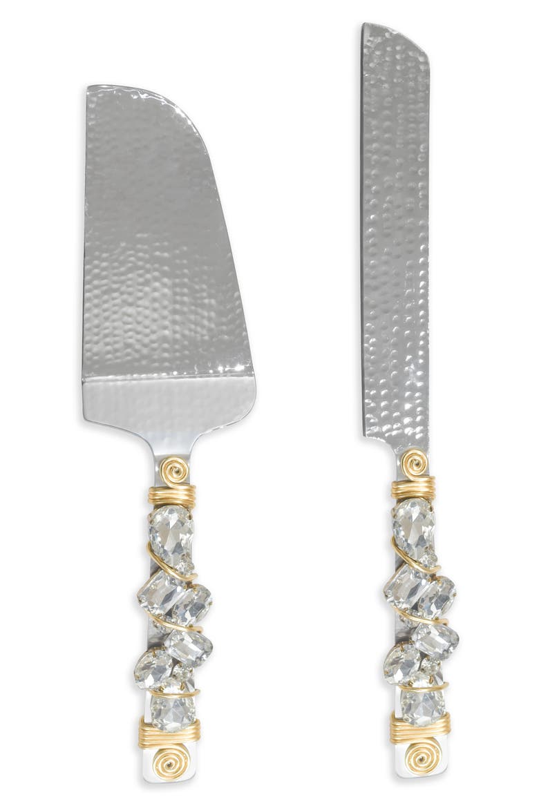 Snow Melt Embellished Constellation 2-Piece Cake Serving Set, Main, color, WHITE