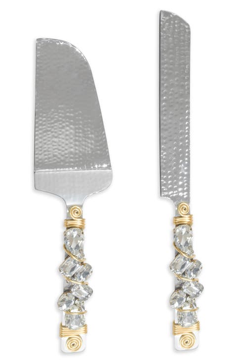 Snow Melt Embellished Constellation 2-Piece Cake Serving Set