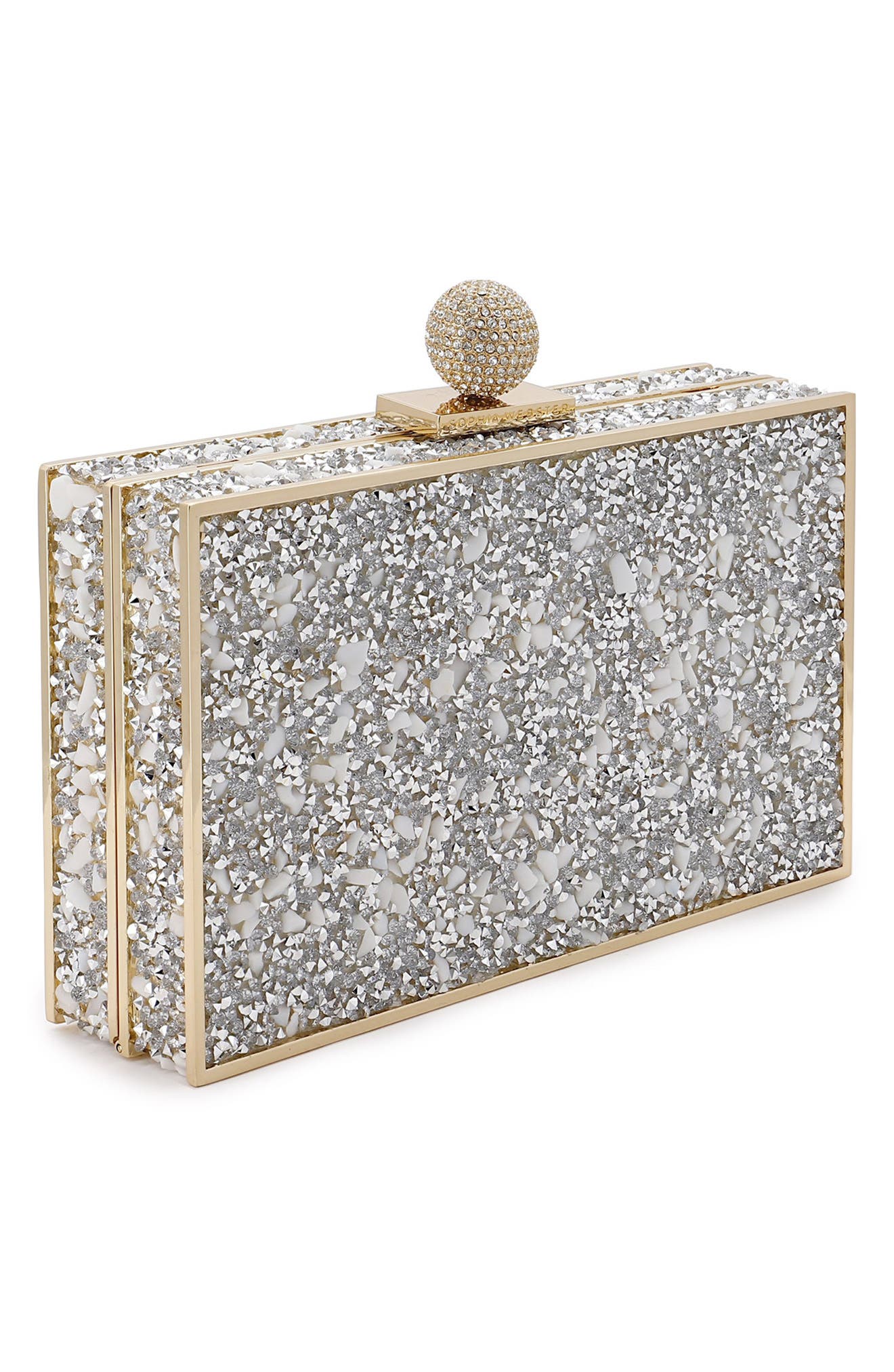 SOPHIA WEBSTER Clara Rock Crystal Box Clutch, Alternate, color, 