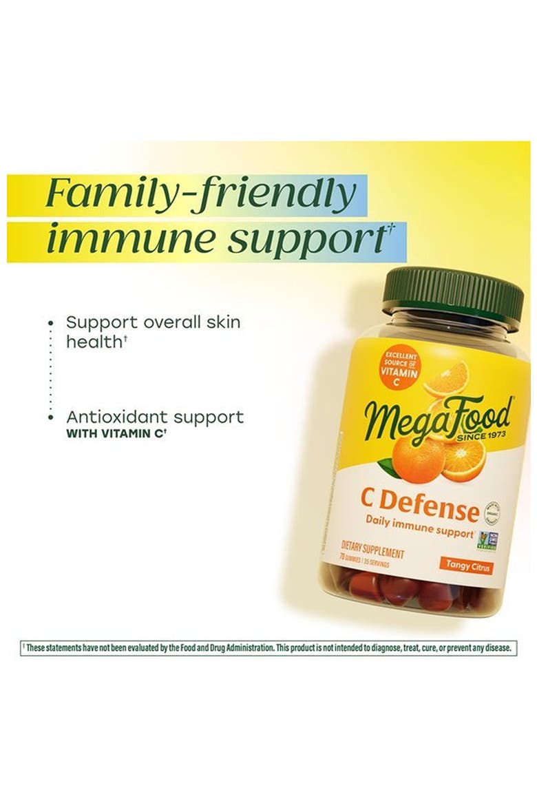 C Defense Vitamin C Gummy for Kids, Teens & Adults, Immune Support, Vegan, 70 Tangy Citrus Gummies, Alternate, color, None