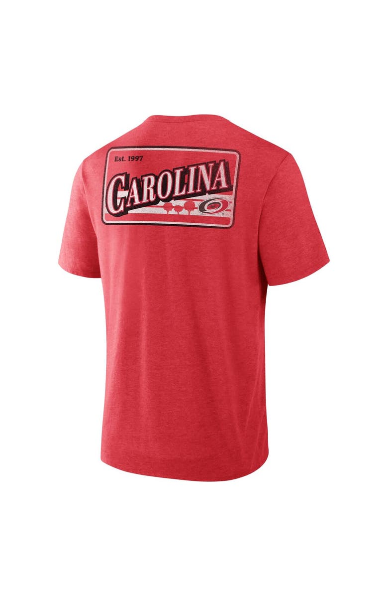 FANATICS Men's Fanatics Heather Red Carolina Hurricanes Fan Lanes Tri-Blend T-Shirt, Alternate, color, Heather Red