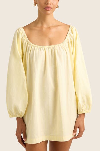 Nia Cotton Linen Smock Mini Dress