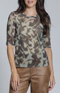 APNY Animal Print Mesh Top