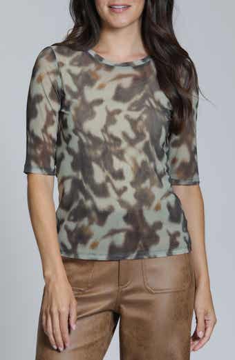 Animal Print Mesh Top