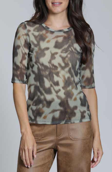 Animal Print Mesh Top