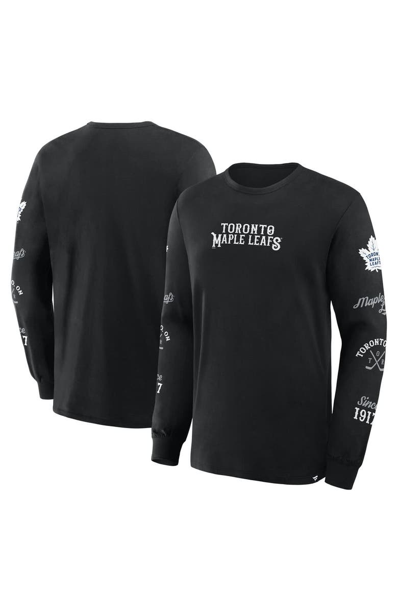 FANATICS Men's Fanatics Black Toronto Maple Leafs Boxed In Legacy Long Sleeve T-Shirt, Main, color, 